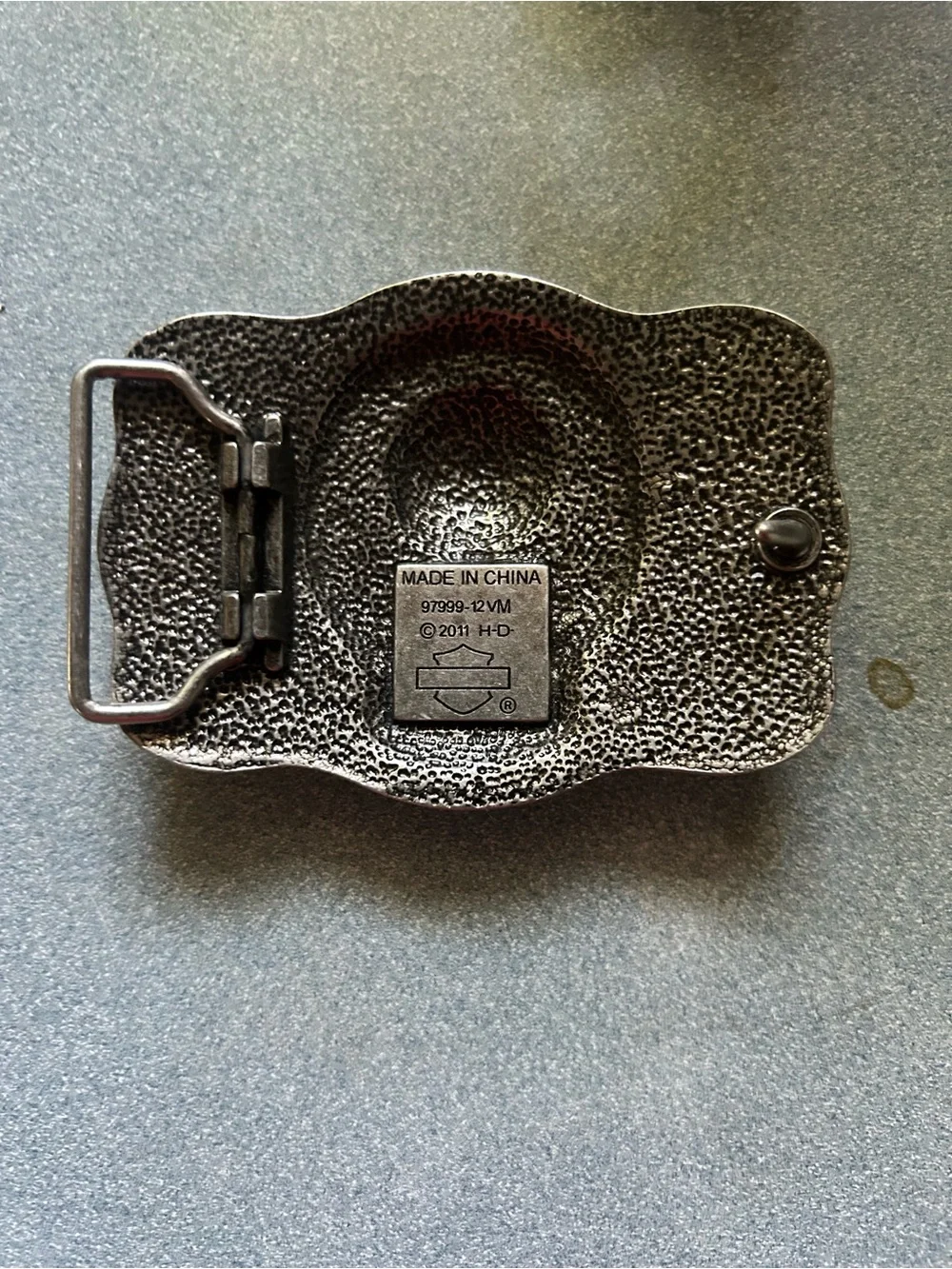 Harley-Davidson Metallic Silver Skull & Flame Belt Buckle